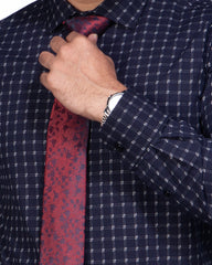 Shirt:Full Sleeve Blue Door Check 322#1