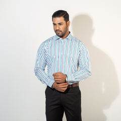 Shirt:Full Sleeve Blue Door_Regular Fit_ Stripe_275#1
