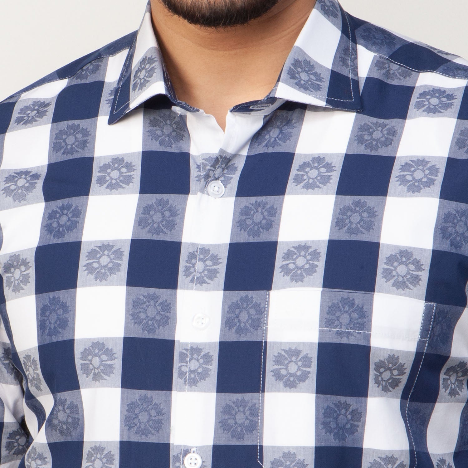 Shirt:Full Sleeve Blue Door_Regular Fit_ Print_305#1