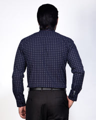 Shirt:Full Sleeve Blue Door Check 322#1