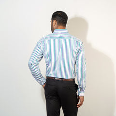 Shirt:Full Sleeve Blue Door_Regular Fit_ Stripe_275#1