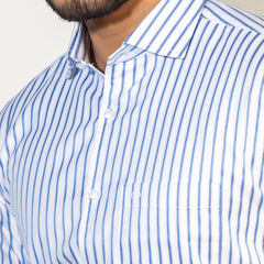 Shirt:Full Sleeve Blue Door_Regular Fit_ Stripe_279#1