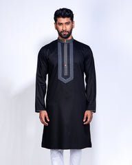 Black Regular Fit Panjabi for Men