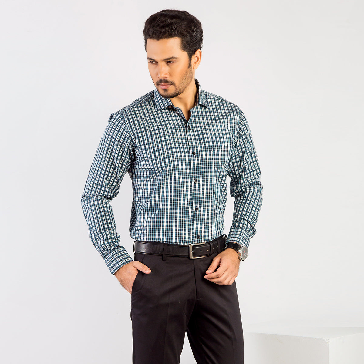 Shirt:Full Sleeve_Regular Fit_Check_328#2