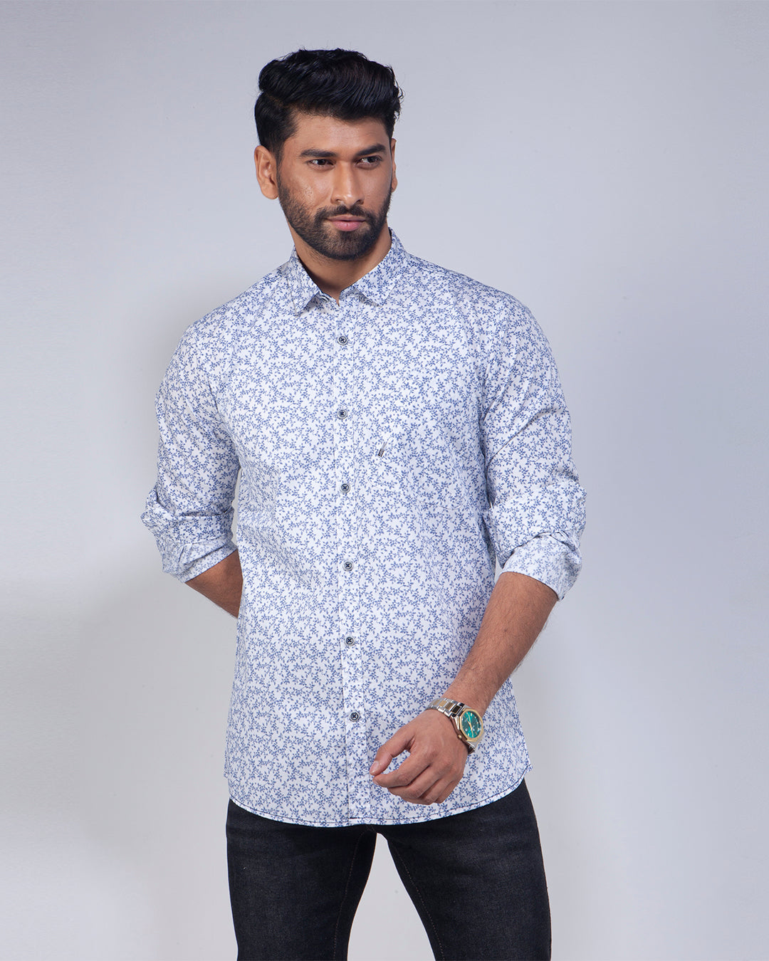 Men's Full Sleeve Print Casual Shirt