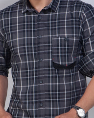 Ash Check Casual Shirt For Men 462#1