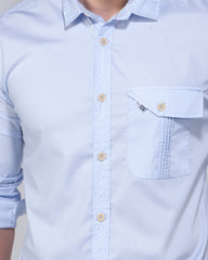 Men's Sky Blue Casual Shirt 461#1