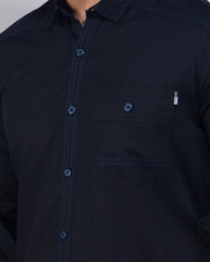 Jet Black Full Sleeve Casual Shirt 459#1