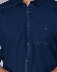 Men's Blue Casual Full sleeve Shirt 459#2