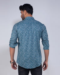 Printed Green Full Sleeve Casual Shirt 457#1