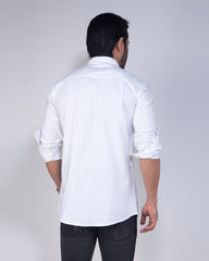 Men's White Casual Shirt Full Sleeve 455#2