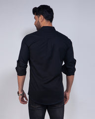 Jet Black Full Sleeve Casual Shirt 459#1