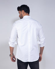 Full Sleeve White Casual Shirt 456#3