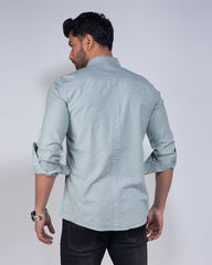 Men's Full Sleeve Light Green Casual Shirt 456#2