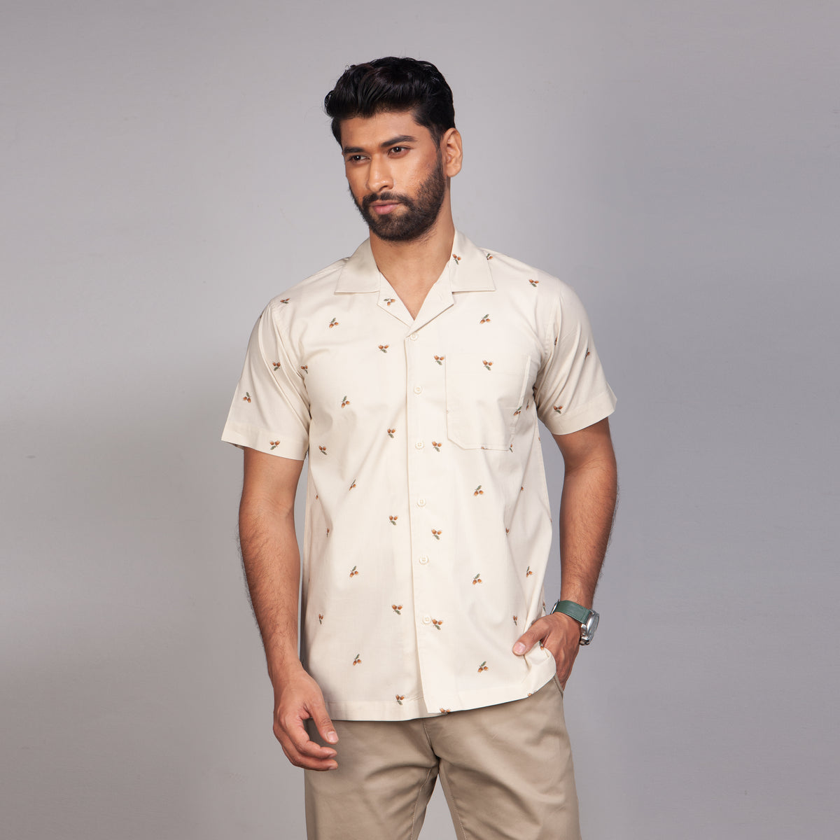 Cuban Collar Shirt_Regular Fit_108#1