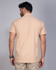 Regular Fit Cuban Collar Check Shirt 110#1