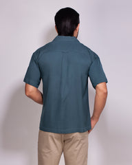Men's Cuban Collar Shirt – Drop Shoulder 106#2