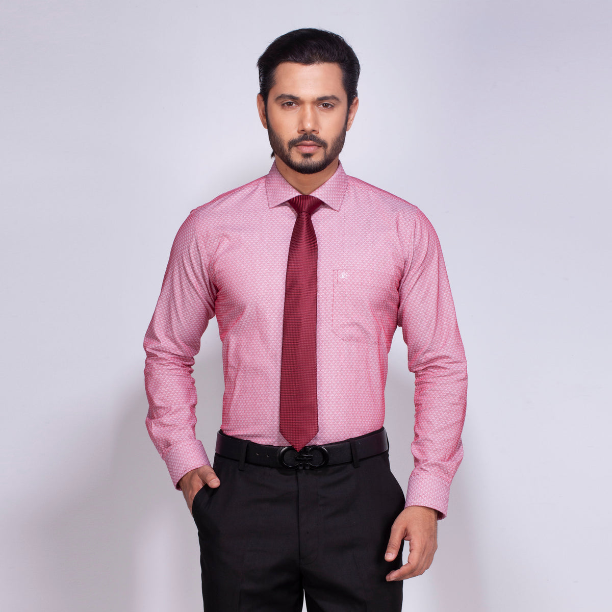 Shirt:Full Sleeve Blue Door_Regular Fit_Dobby_311#3