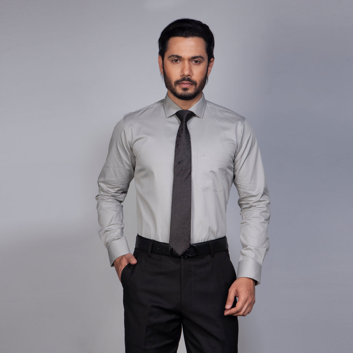 Shirt:Full Sleeve Blue Door_Regular Fit_Dobby_320#1