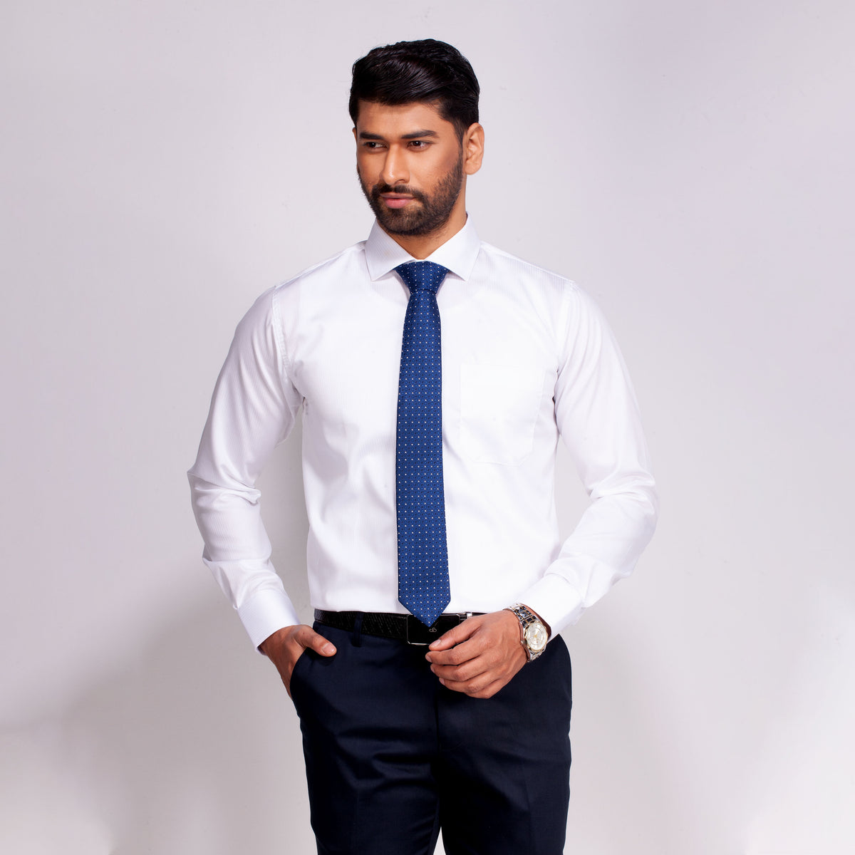 Shirt:Full Sleeve Blue Door_Regular Fit_Stripe_309#1