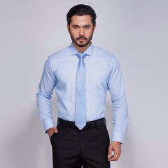 Shirt:Full Sleeve Blue Door_Regular Fit_Dobby_311#1