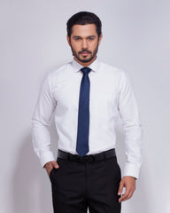 Blue Door White Formal Shirt – Dobby Weave 298#1