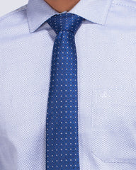 Blue Door Men's Blue Formal Shirt Dobby Weave 316#1