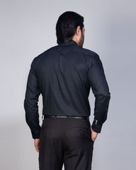 Men's Sharp Black Blue Door Formal Shirt_315#2