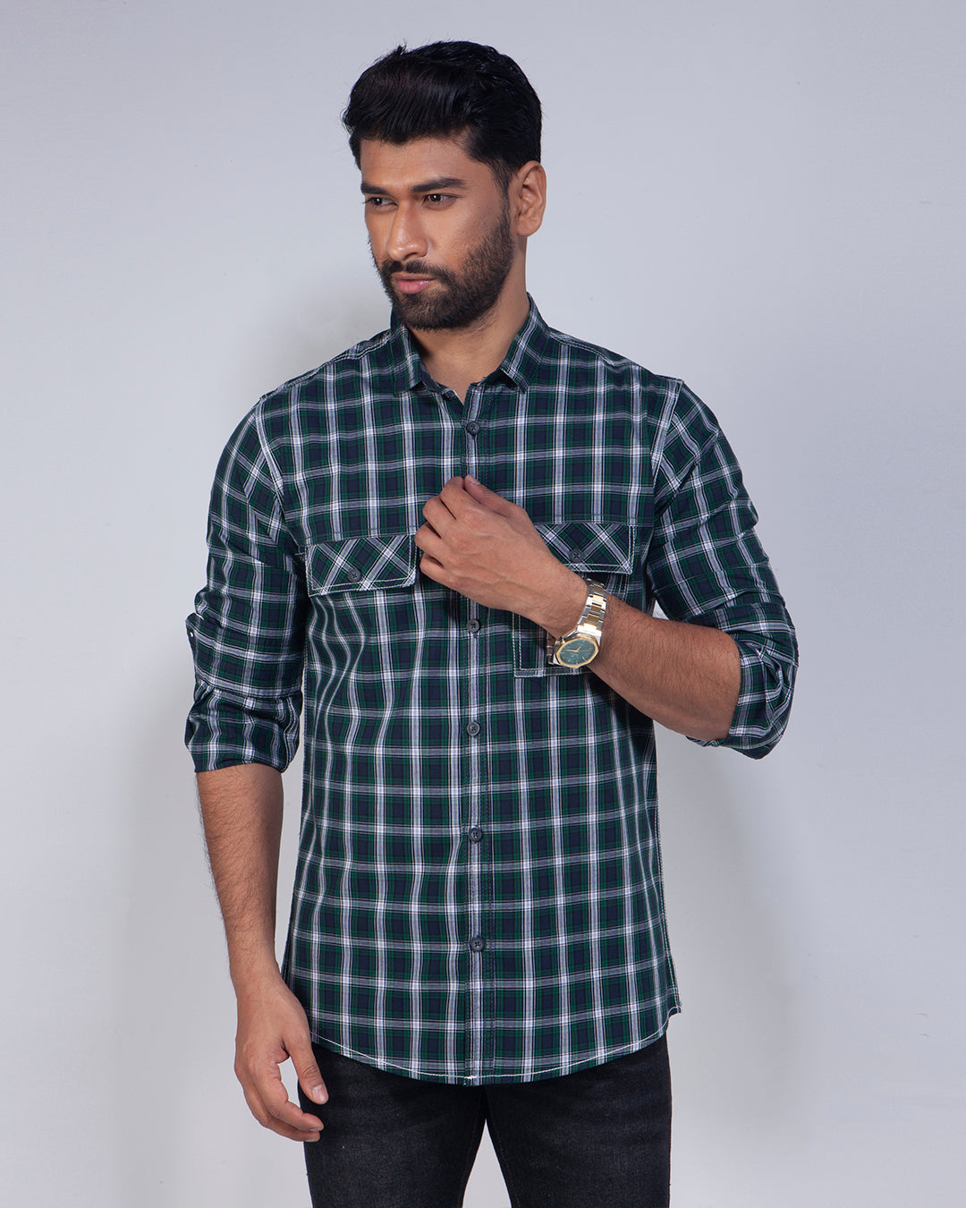 Full Sleeve Check Casual Shirt For Men 