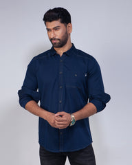 Men's Blue Casual Full sleeve Shirt