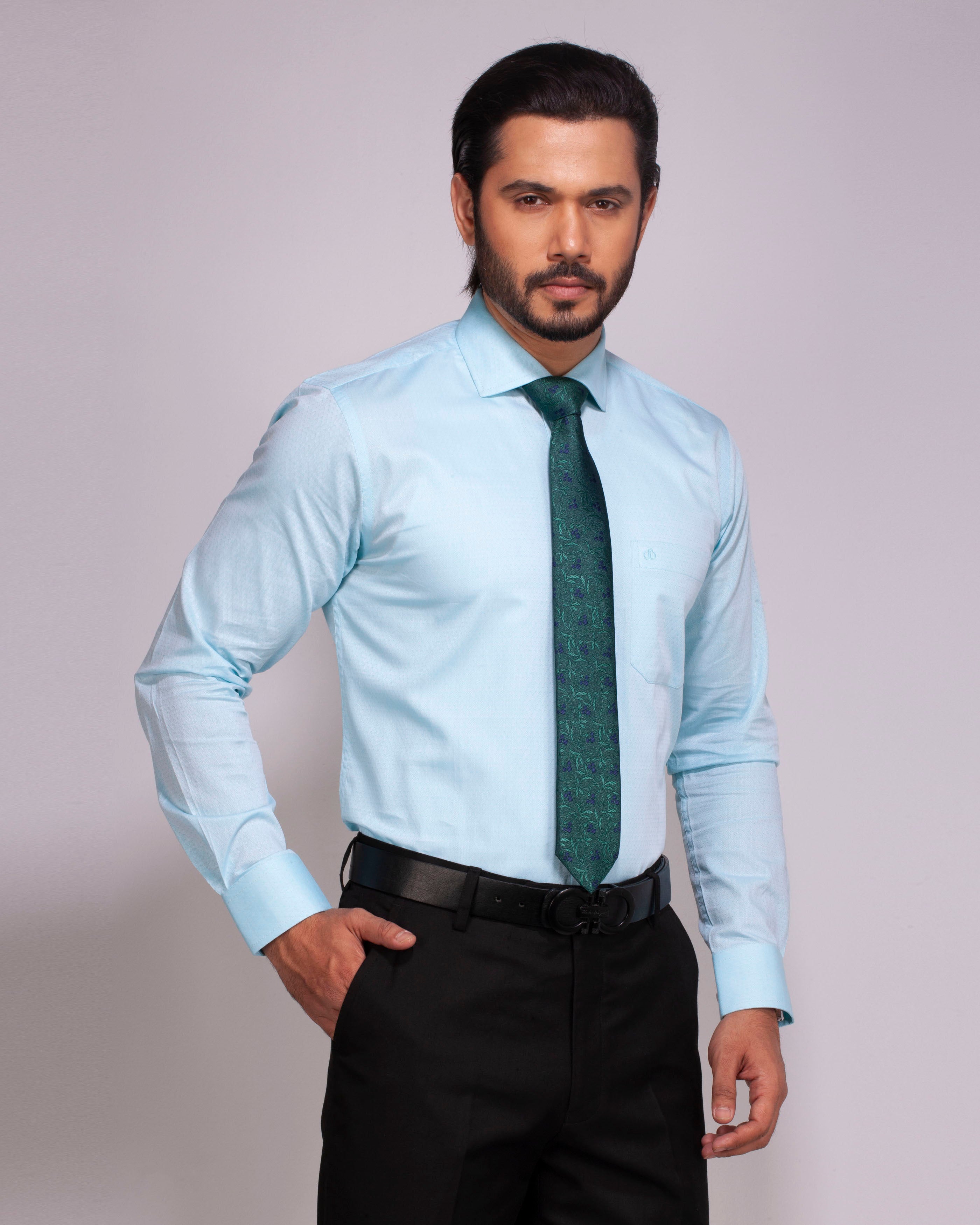 Men's Turquoise Formal Shirt