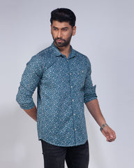  Printed Green Full Sleeve Casual Shirt
