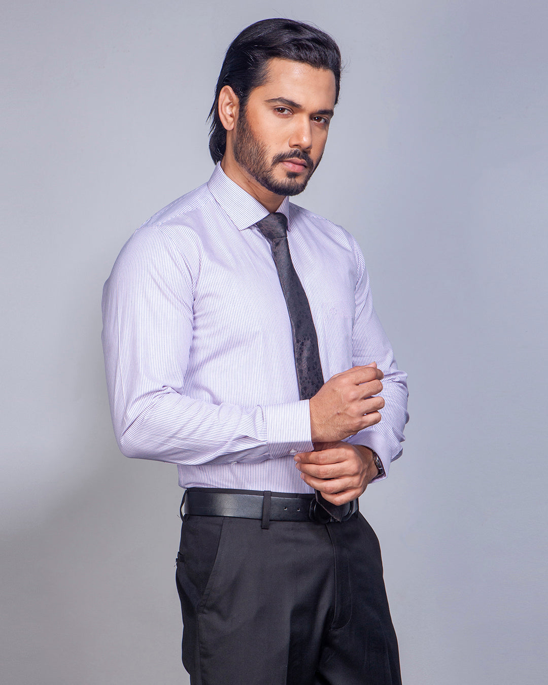 Regular Fit Stripe Cotton Formal Shirt