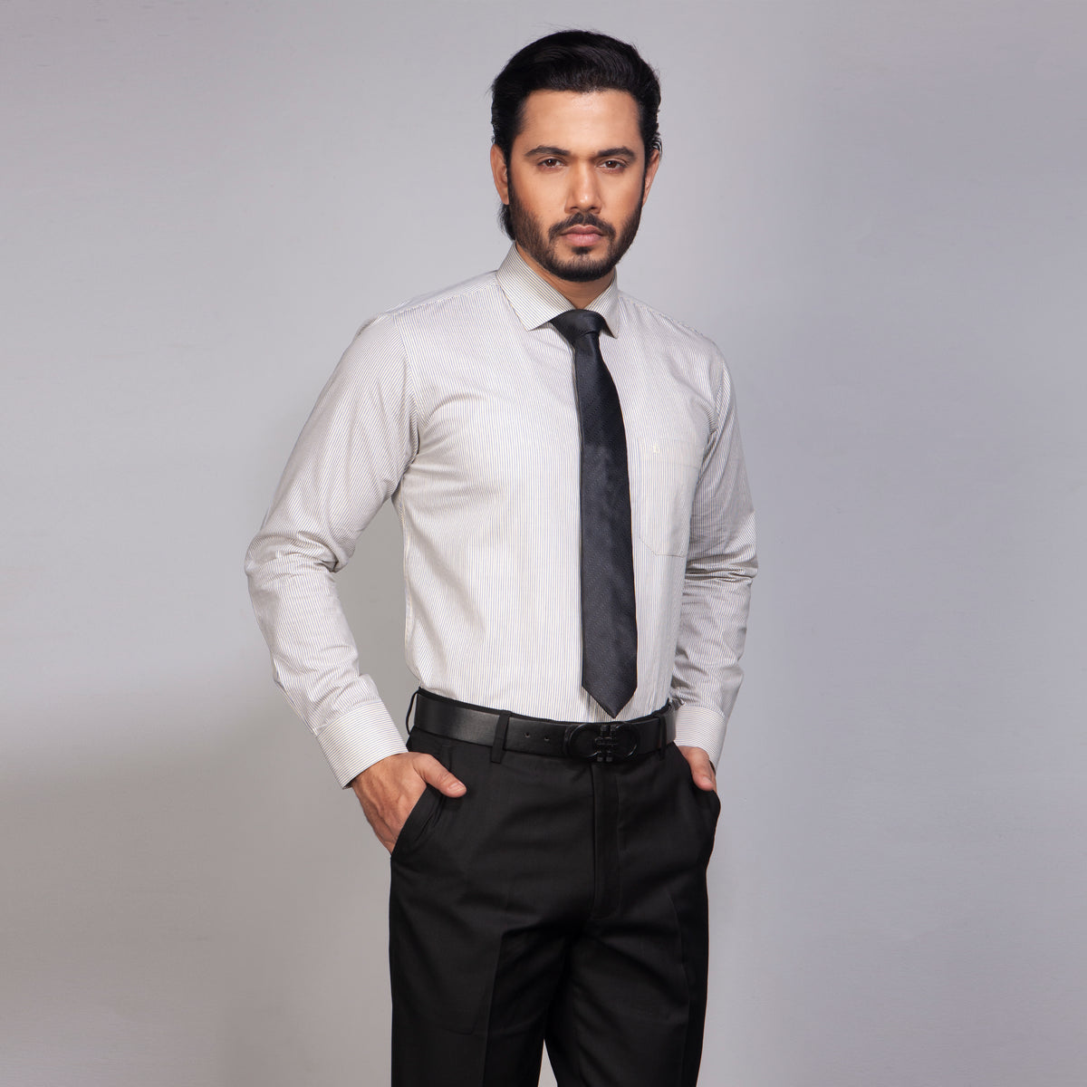 Shirt:Full Sleeve_Regular Fit_Stripe_381#1