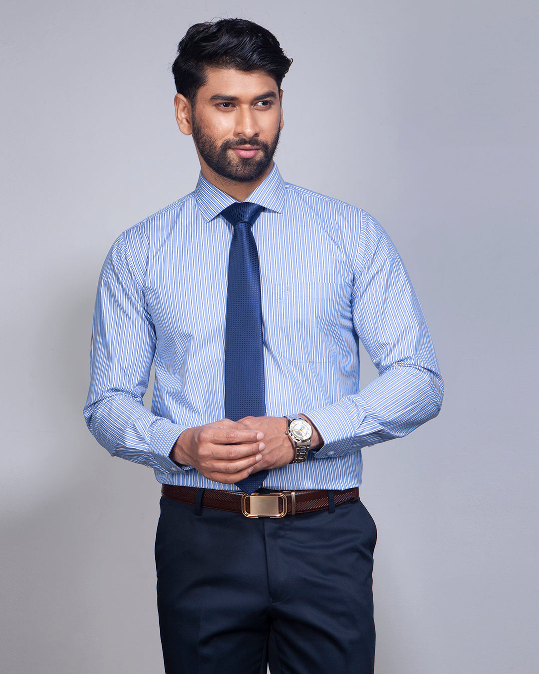 Sky Blue Regular Fit Formal Shirt