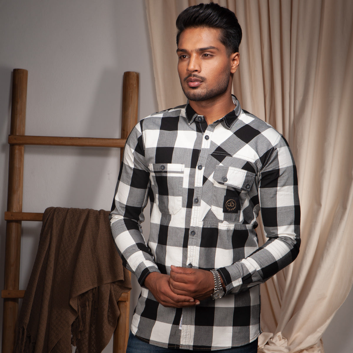 Casual Shirt:Full Sleeve_Trendy Fit_ Check_454#1